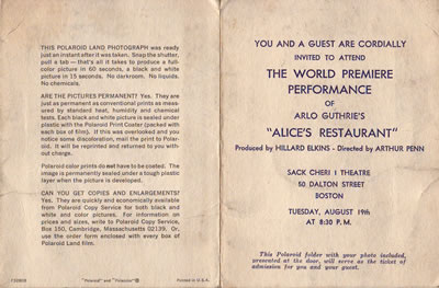 invitation to Alice's Restaurant
